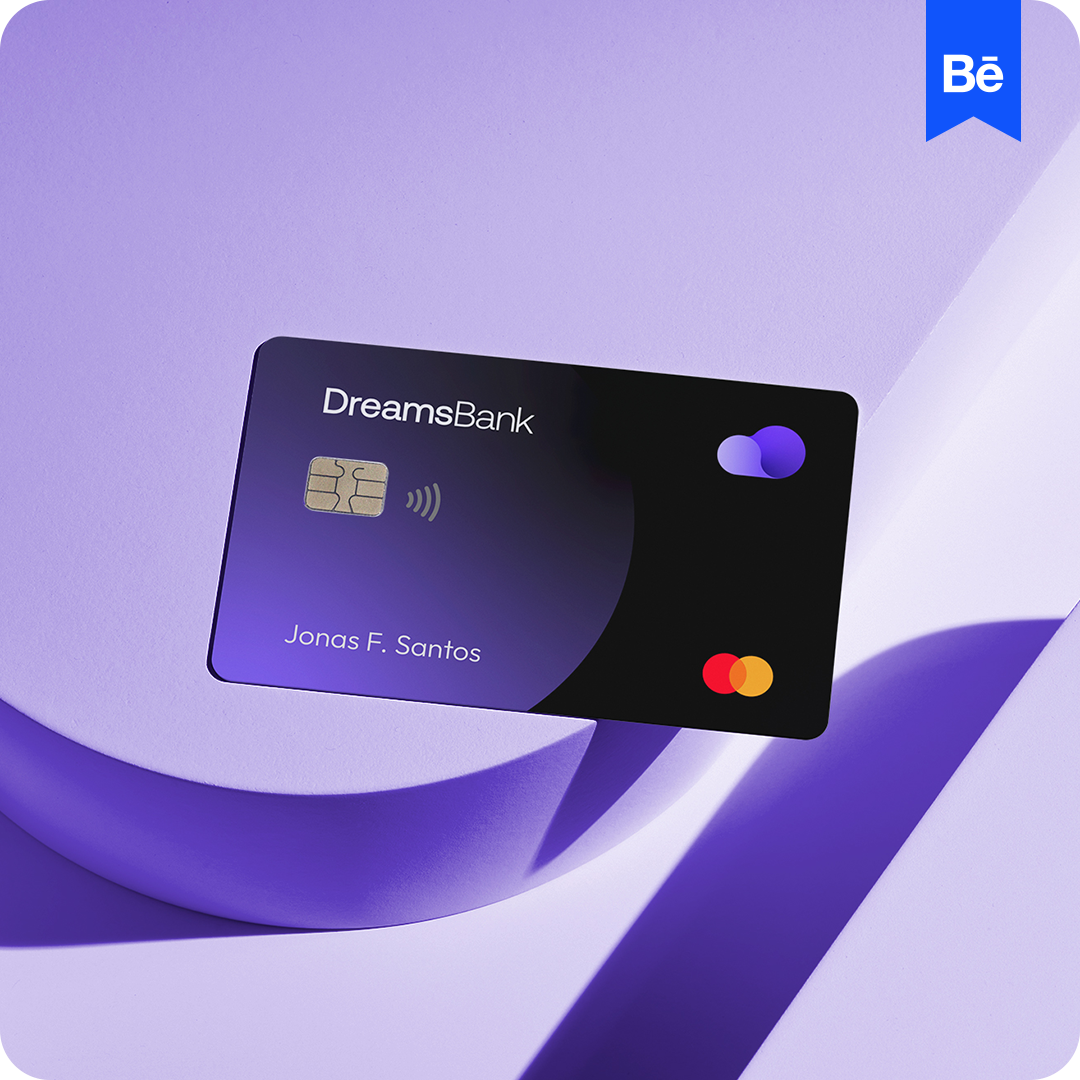 Imagem de cartão de crédito Dreams Bank com destaque do Behance